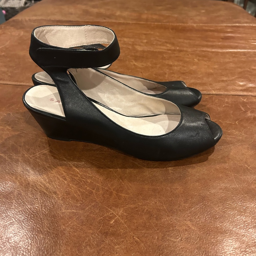Sacha London Black Wedge Shoes